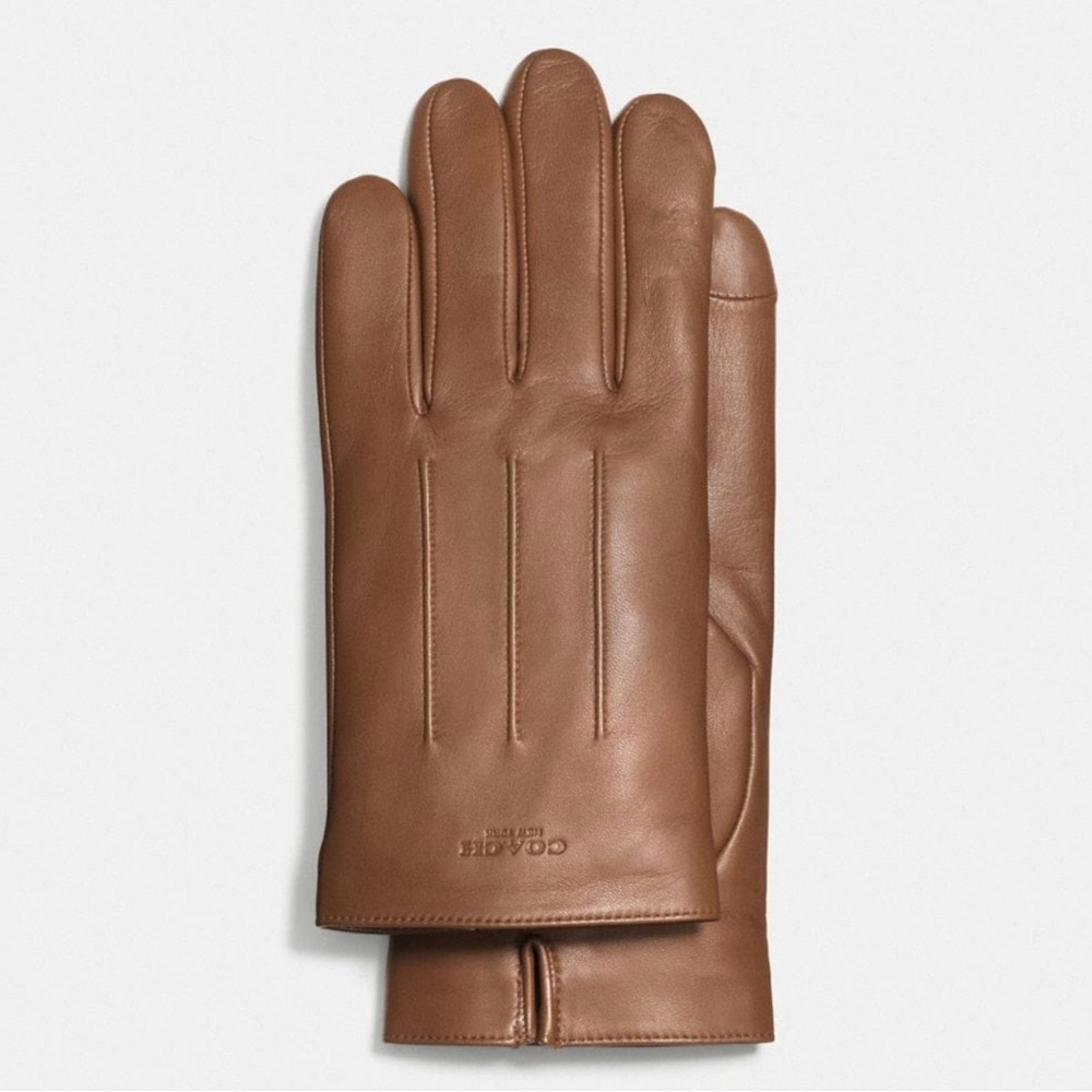 Coach Brown Leather Gloves | Size M